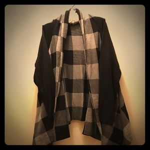 Checkered Cardigan Blk/Gry